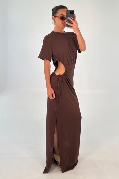 Denny Maxi Dress Chocolate - FINAL SALE