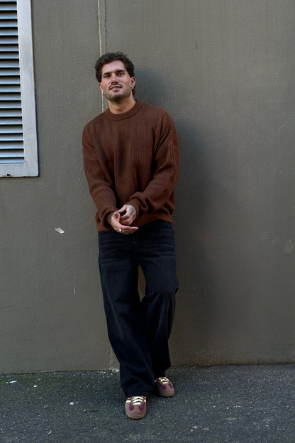 Drop Sleeve Heavy Knit Choc