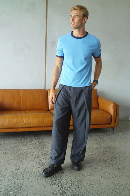 Charlie Ringer Tee Blue