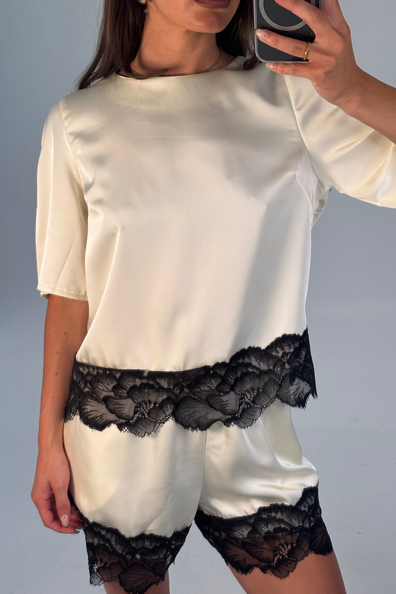 Alias Lace Trim Short White - FINAL SALE