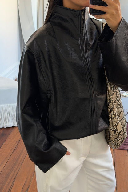 Flora Funnel Neck Jacket Black