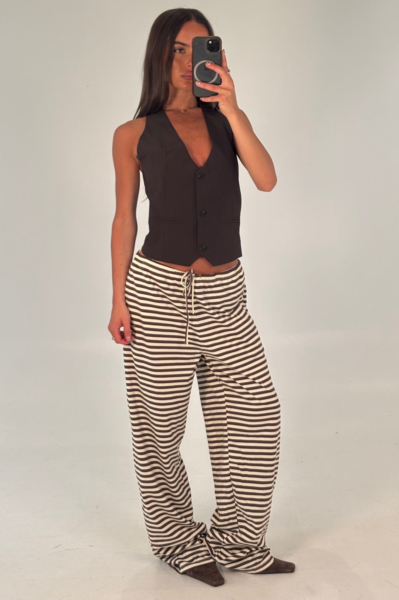 Bloom Pant Dark Chocolate Stripe