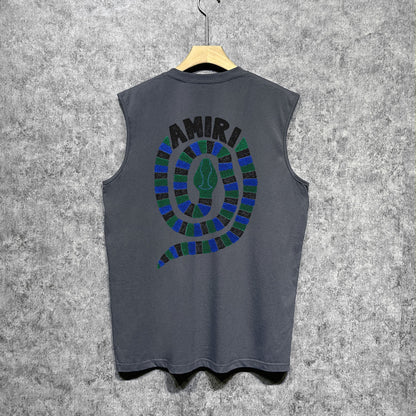 Amiri tank top patchwork colorful snake printing