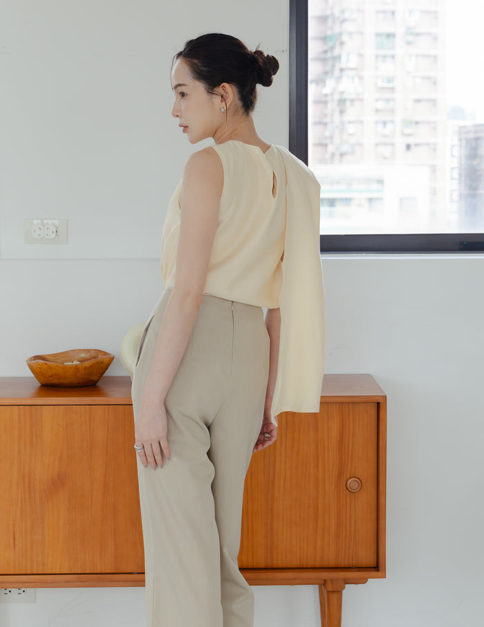 Ashleigh Scarf Top in Buttermilk