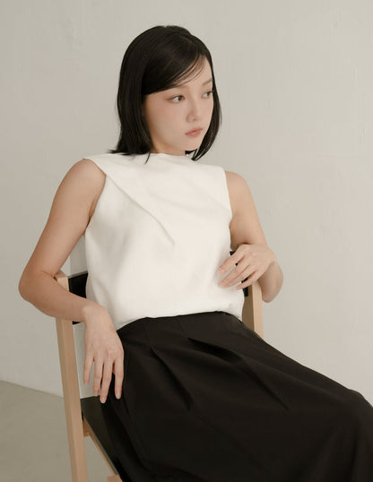 Ashleigh Scarf Top in White