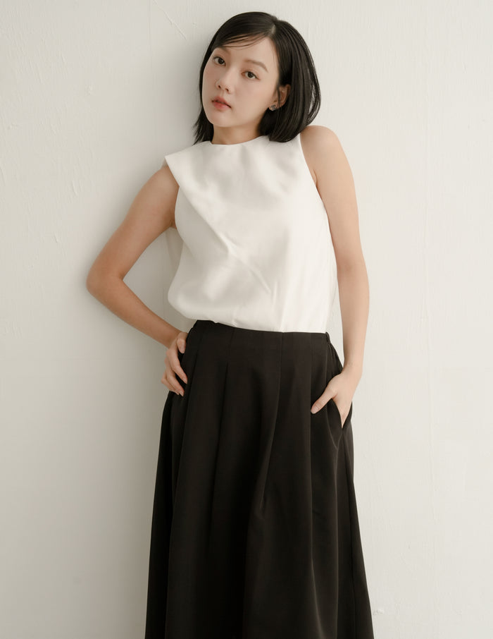 Ashleigh Scarf Top in White