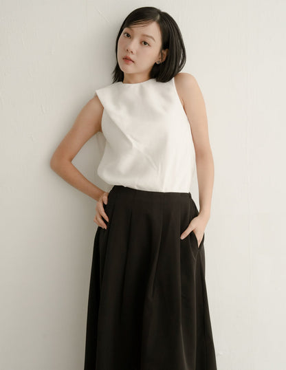 Ashleigh Scarf Top in White