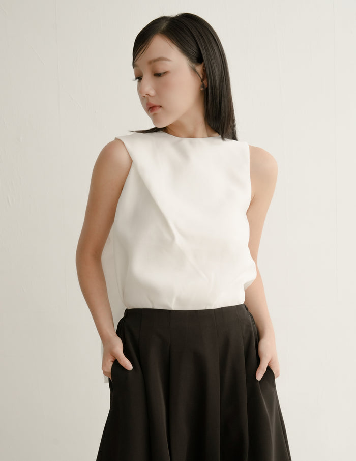 Ashleigh Scarf Top in White