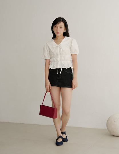 Aveline Peterpan Collar Blouse in White