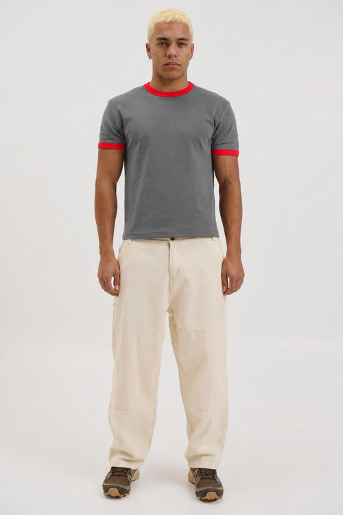 Charlie Ringer Tee Dark Grey