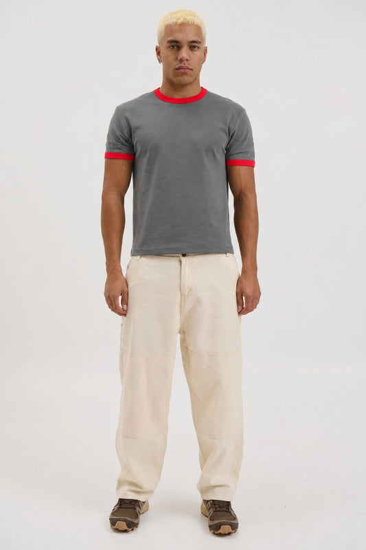 Charlie Ringer Tee Dark Grey