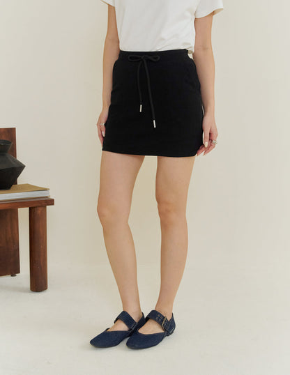 Becky Drawstring Skorts in Black