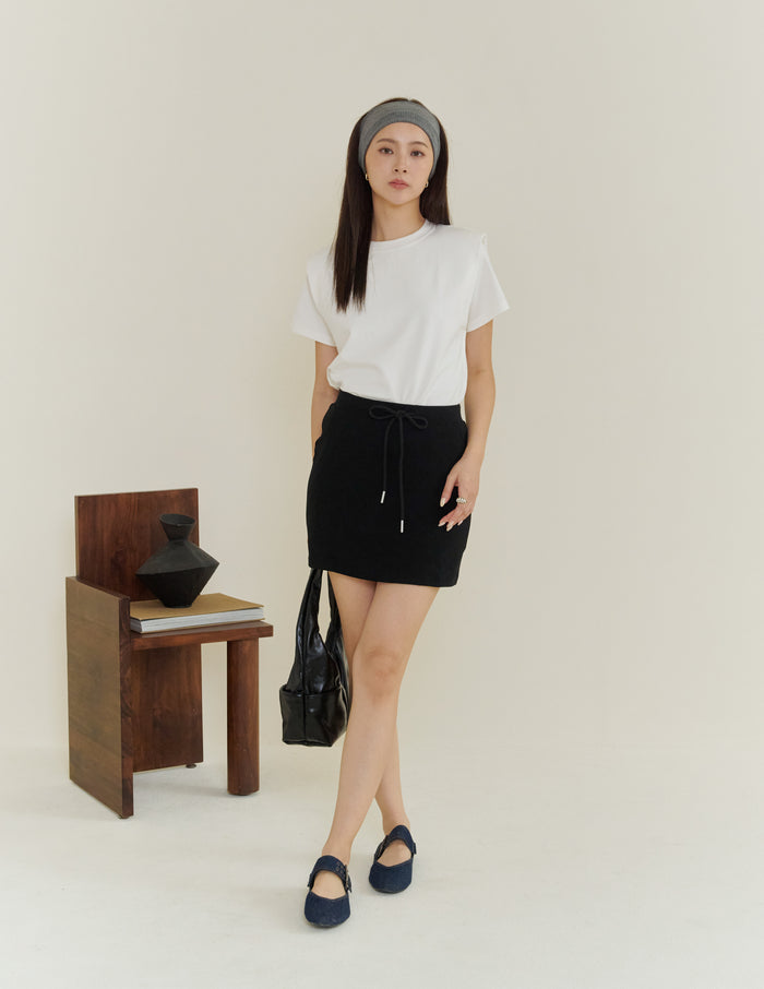Becky Drawstring Skorts in Black
