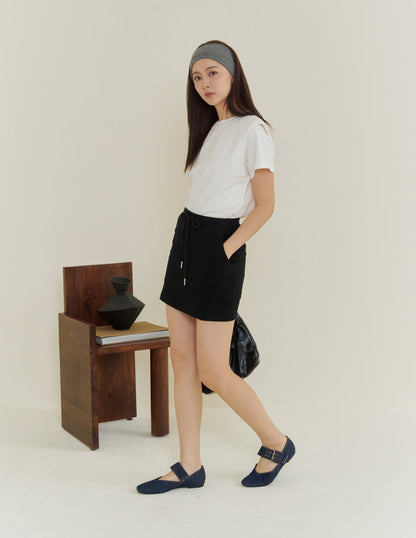 Becky Drawstring Skorts in Black