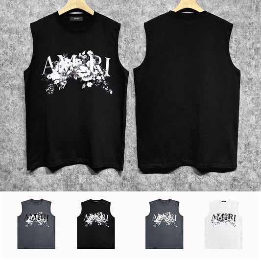 Amiri tank top colorless floral print
