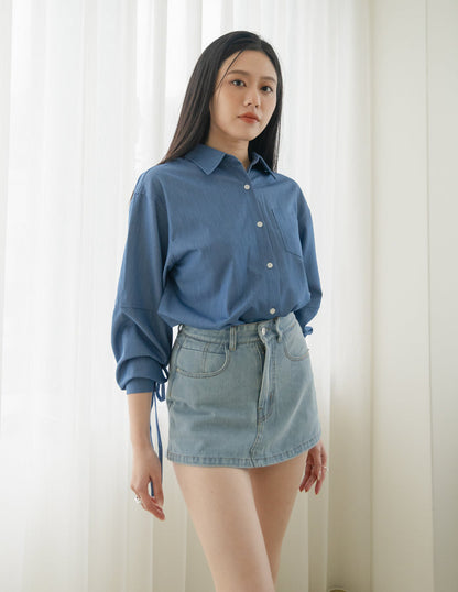Charlie Oversized Shirt in Denim