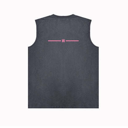 Amiri tank top small spider letter horizontal stripprinting