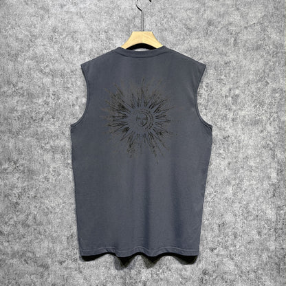 Amiri tank top cut out sun portrait printing