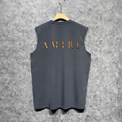 Amiri tank top tiger stripe spider print