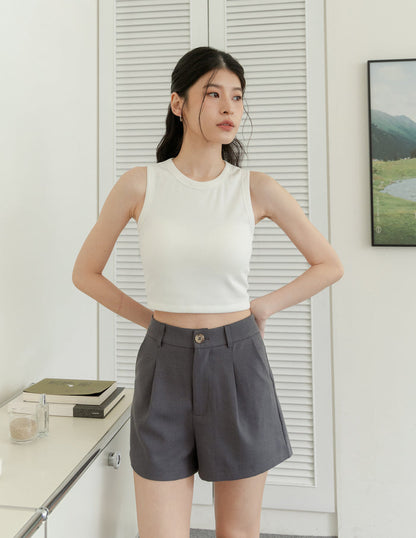 Gail Linen Shorts in Grey