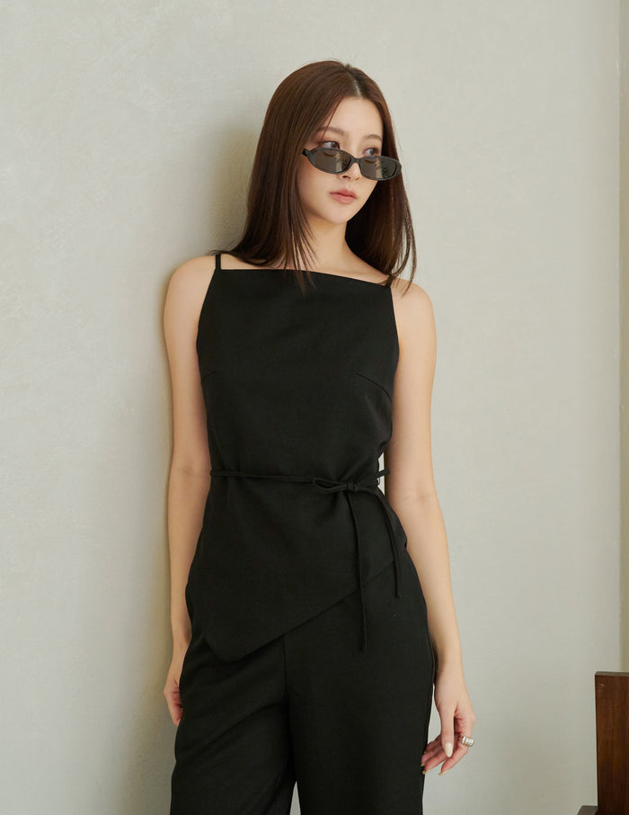 Georgina Asymmetrical Top in Black
