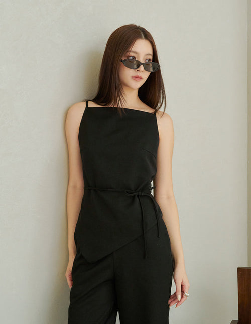 Georgina Asymmetrical Top in Black