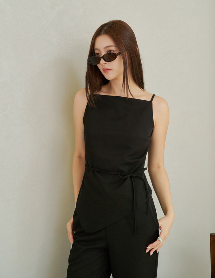 Georgina Asymmetrical Top in Black