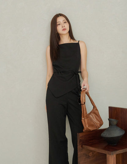 Georgina Asymmetrical Top in Black