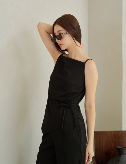 Georgina Asymmetrical Top in Black