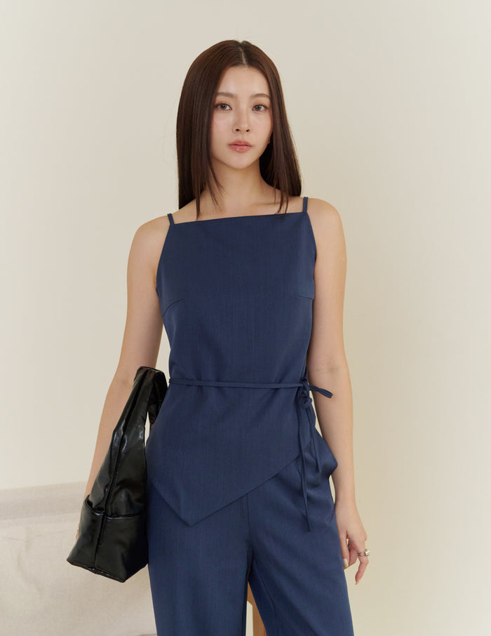 Georgina Asymmetrical Top in Navy