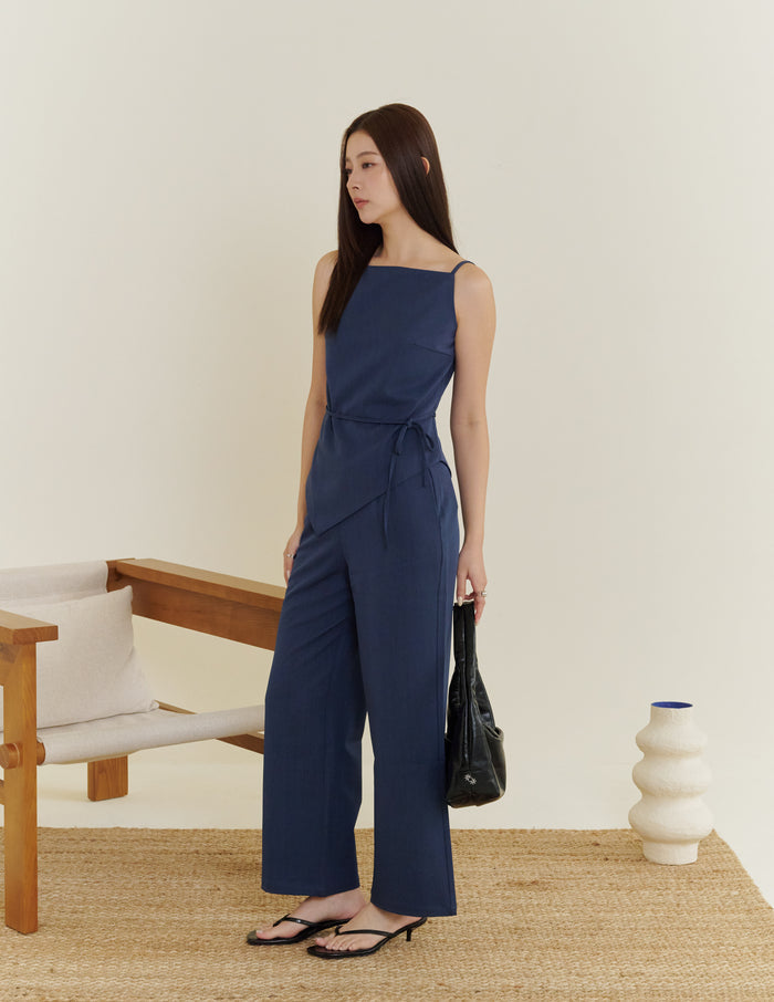 Georgina Asymmetrical Top in Navy