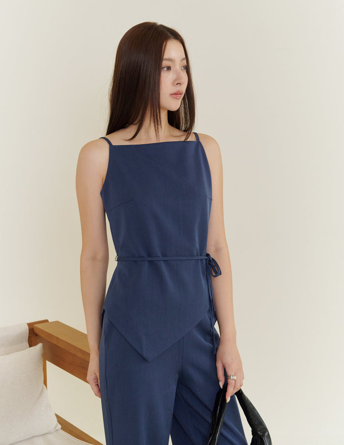 Georgina Asymmetrical Top in Navy