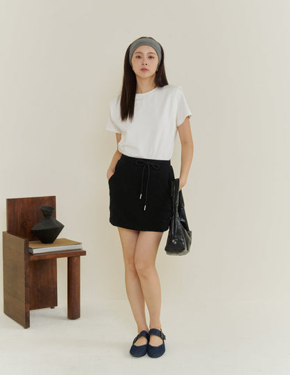 Gigi Shoulder Padded Muscle Tee in White