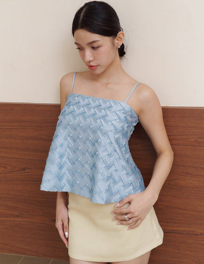 Helena Weave Top in Blue
