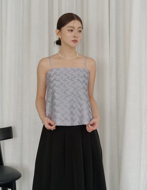 Helena Weave Top in Lilac Grey