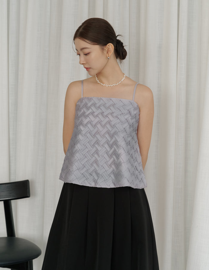 Helena Weave Top in Lilac Grey