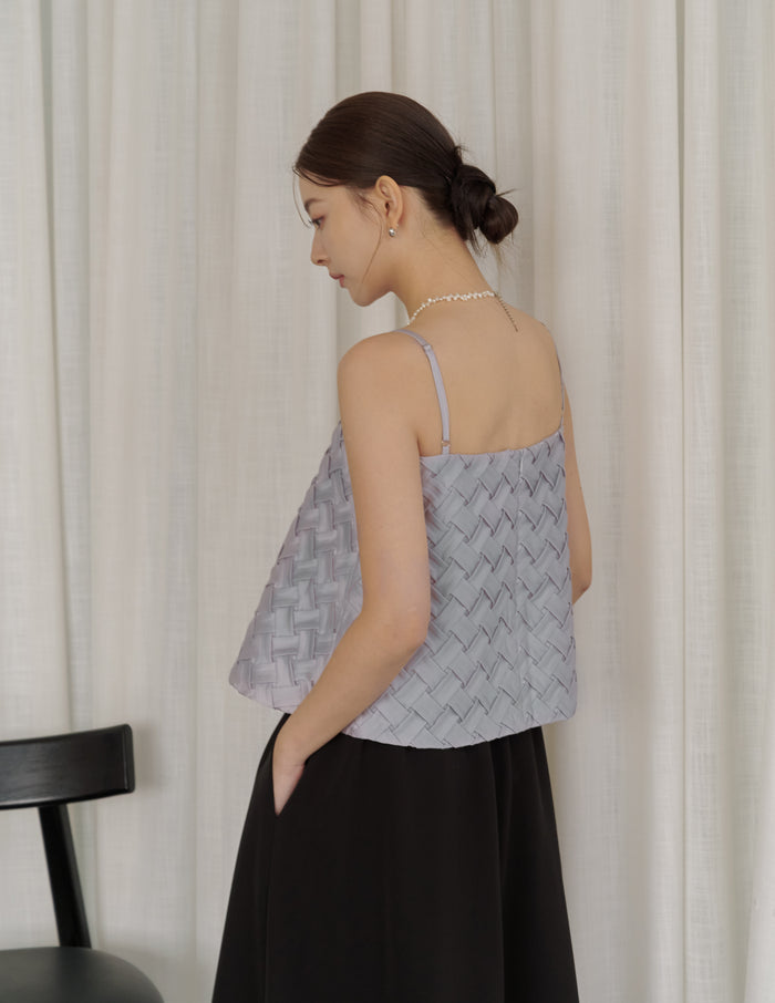 Helena Weave Top in Lilac Grey