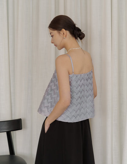 Helena Weave Top in Lilac Grey