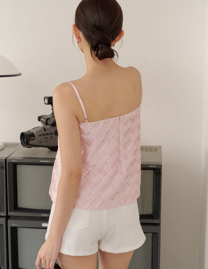 Helena Weave Top in Pink