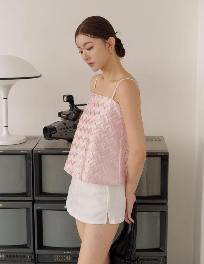 Helena Weave Top in Pink