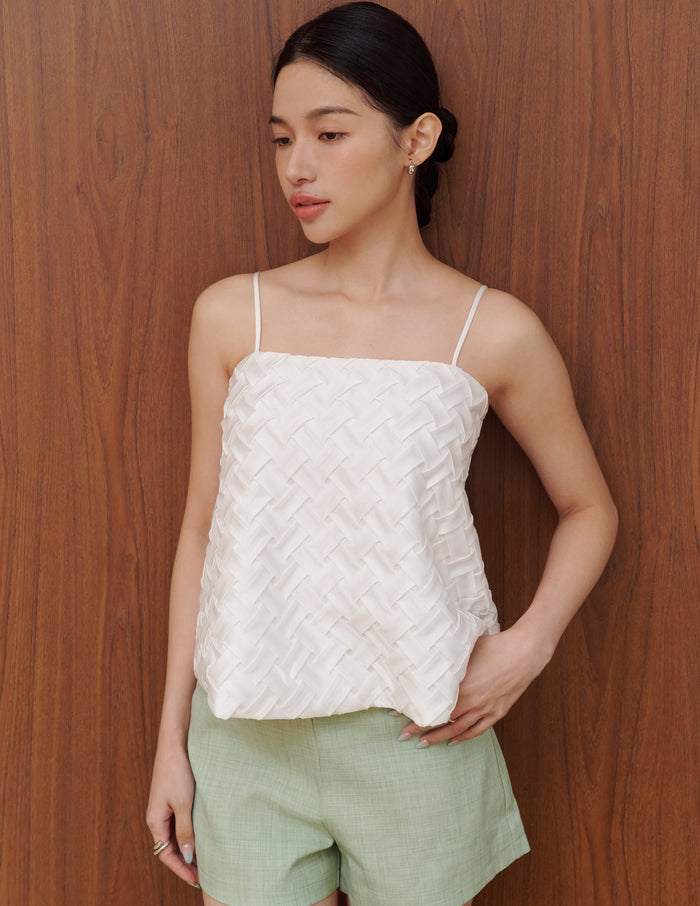 Helena Weave Top in White