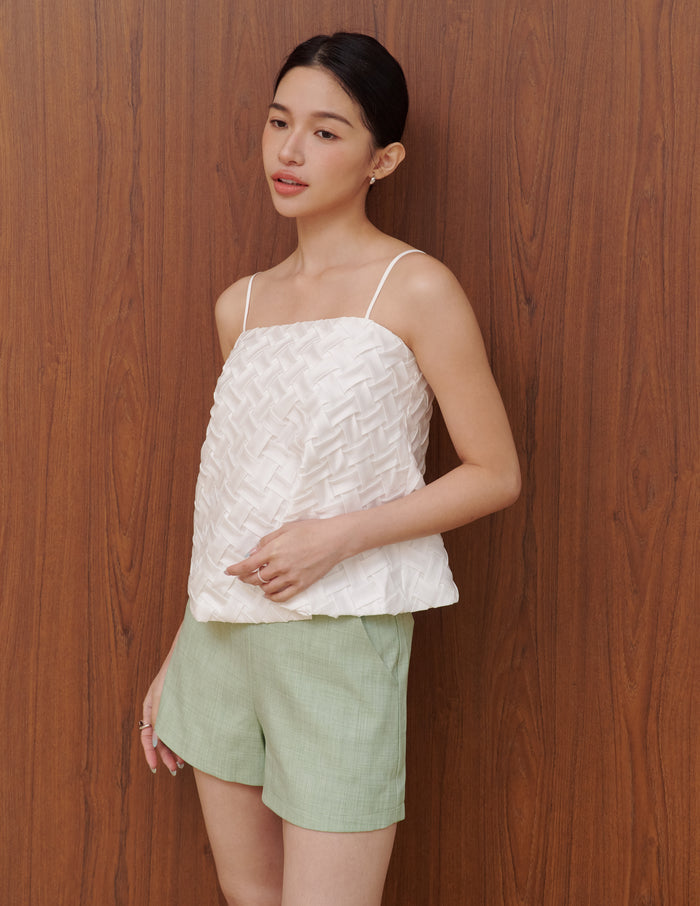 Helena Weave Top in White