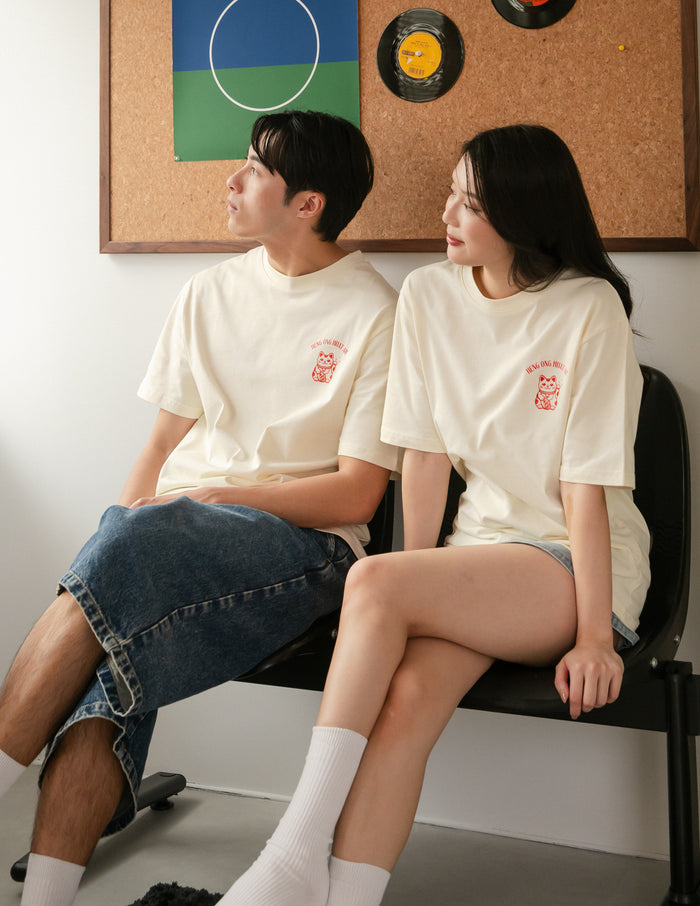 Heng Ong Huat Ah Adult Tee in Lucky Cat
