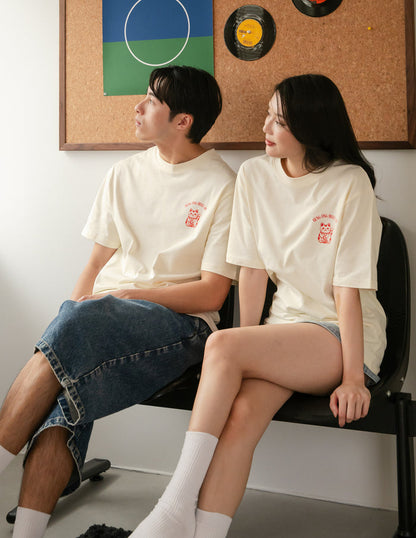 Heng Ong Huat Ah Adult Tee in Lucky Cat
