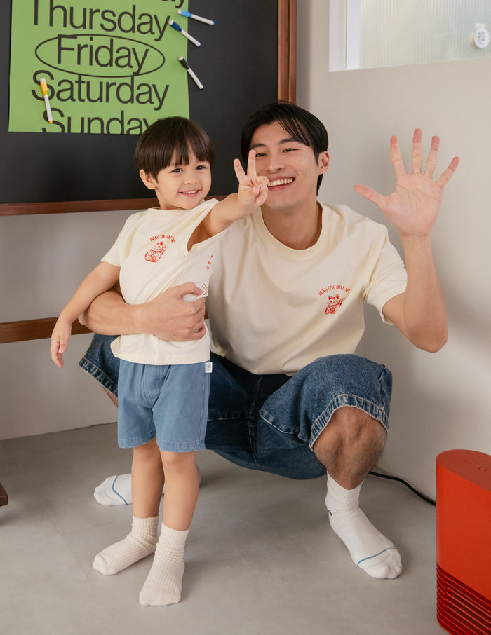 Heng Ong Huat Ah Kids Tee in Lucky Cat