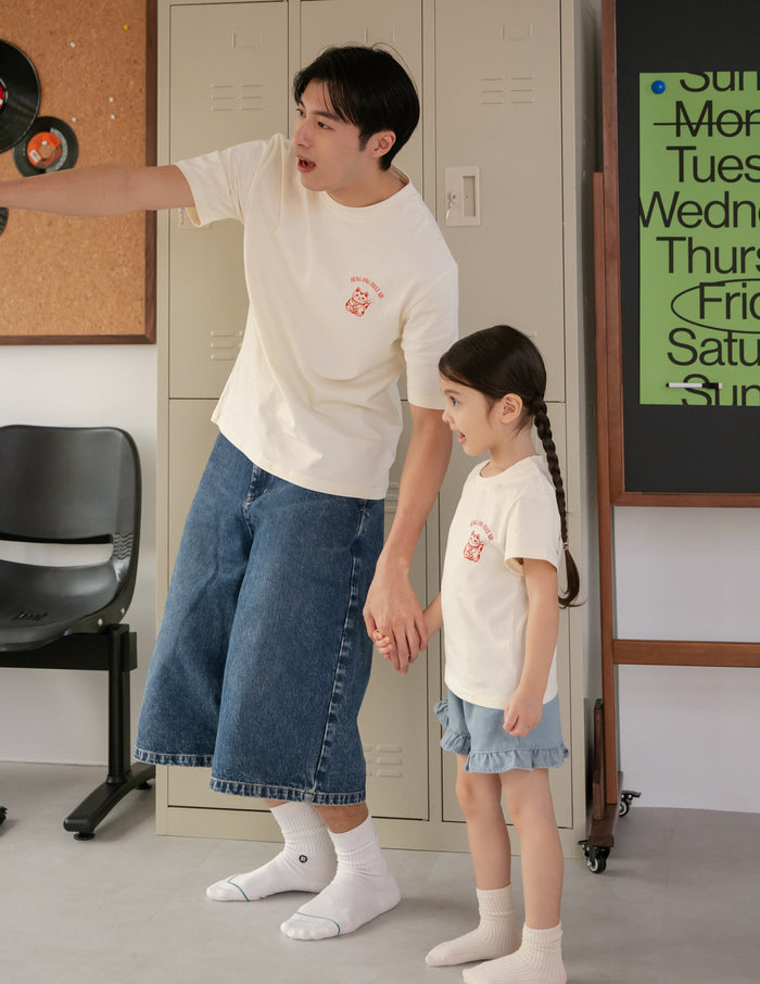 Heng Ong Huat Ah Kids Tee in Lucky Cat