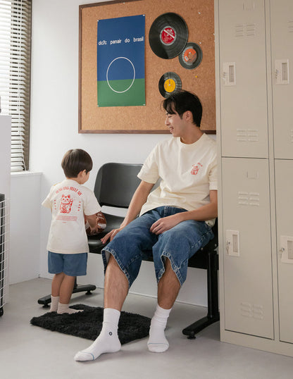 Heng Ong Huat Ah Kids Tee in Lucky Cat
