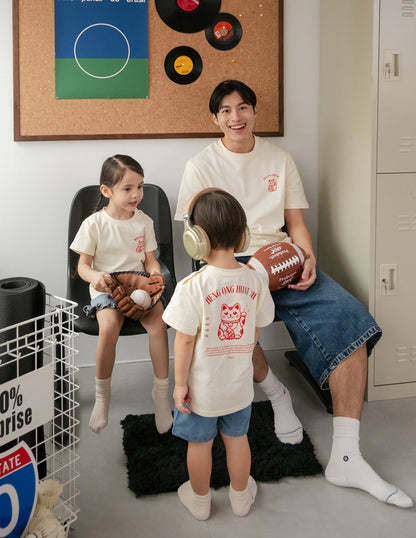 Heng Ong Huat Ah Kids Tee in Lucky Cat