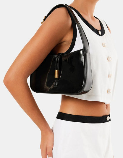Clara Shoulder Bag Black Patent