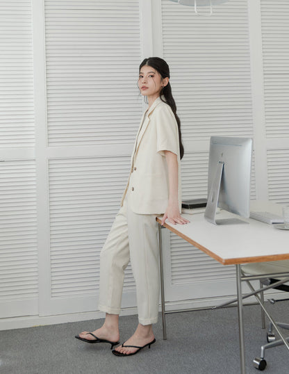 Jesse Linen Tapered Pants in Sand